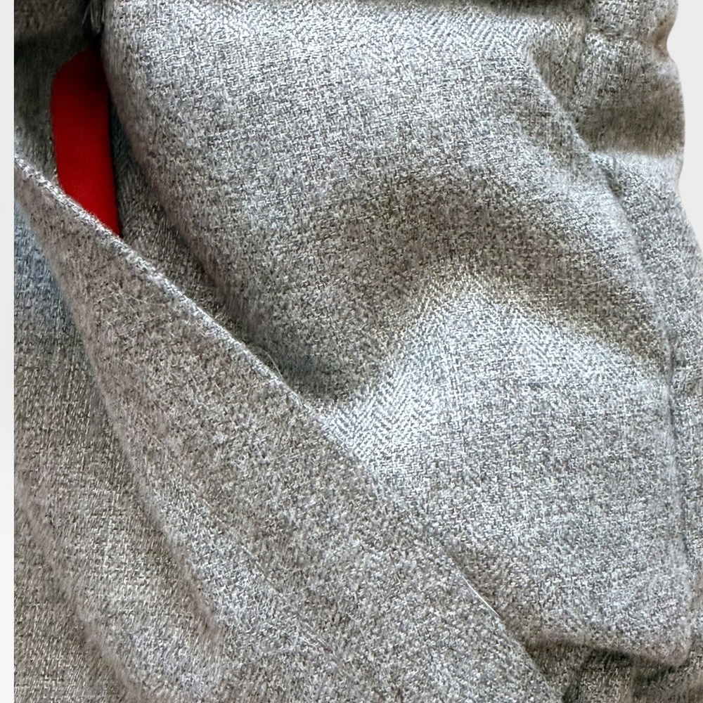 Old Navy Kids Grey Quilted Hooded Puffer Vest Red Lining Size L 10-12 - Picture 4 of 7